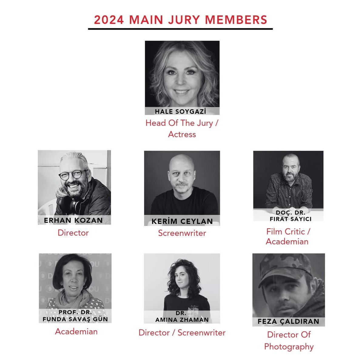 digitalfilmfest's tweet photo. '24 DFFI Main Jury Members ✨ 

#DFFI2024 #DigitalFilmFestivalIstanbul #FilmFestival #ShortFilm #Director #Fiction #Fashionfilm #Documentary #Animation #Experimental #Videoart #AI https://t.co/o7j8YlHdf5