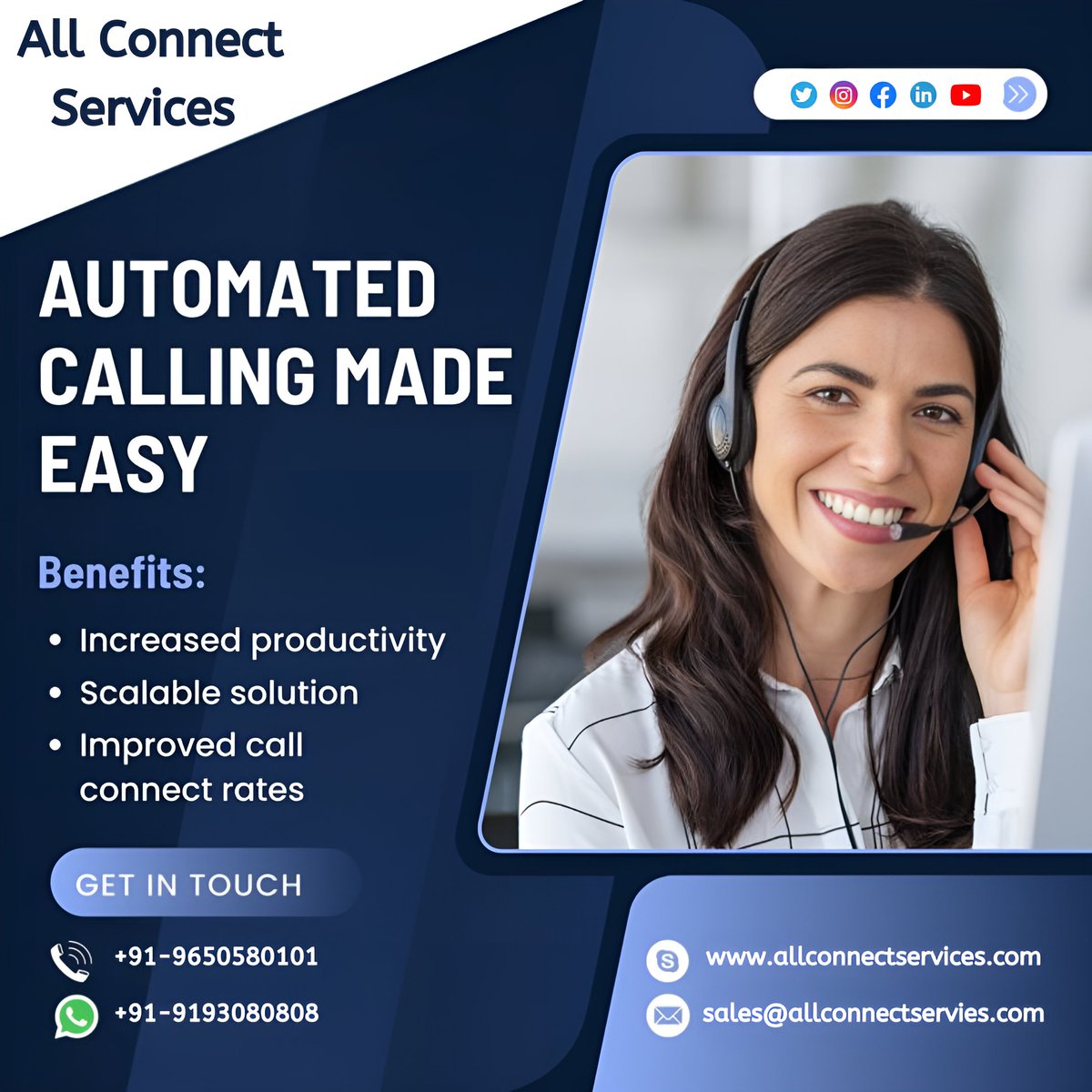 allconnect24's tweet image. 🔧📞 Transform your business with ease! All Connect Services Noida brings you hassle-free automated calling, server management, and gateway solutions. 

Kindly connect with us @
🌐 allconnectservices.com
📲+91- 9650580101
.
.
.
#AllConnectServices #AutomatedCalling #business