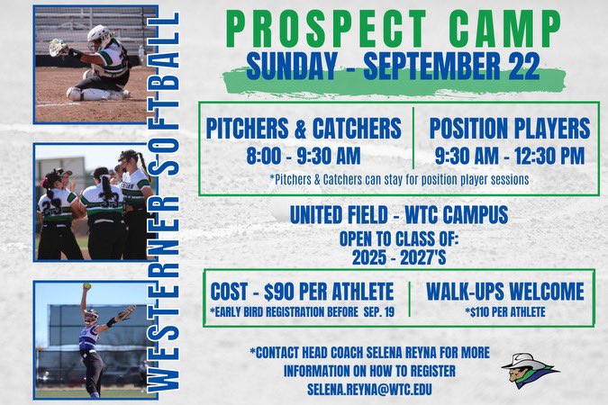 Don’t forget to sign up for our Prospect camp‼️ Please email me to get registered! You don’t want to miss it, It’s going to be a great one!🤠