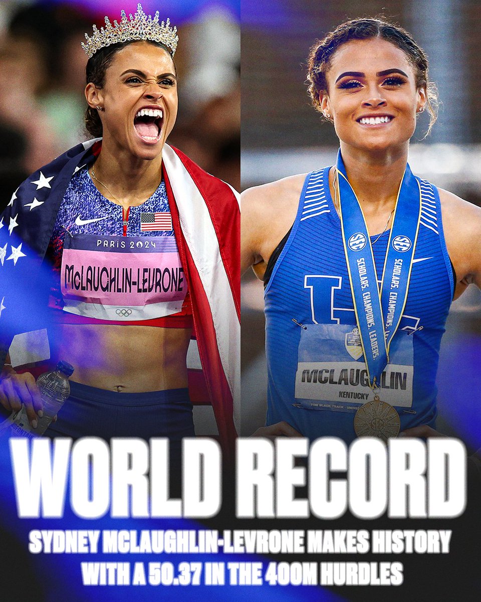SECNetwork's tweet image. CROWN HER 👑 🇺🇸

@GoSydGo is the first woman to win multiple Olympic golds in the 400m hurdles!

@UKAthletics | @KentuckyTrack