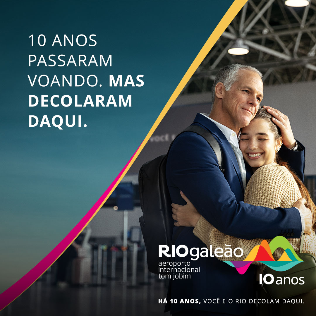 Celebramos 10 anos de conquistas do RIOgaleão! 🌟🎉 Em uma década, atingimos altos índices no Fator de Qualidade de Serviço da Anac e estamos no top 3 dos melhores aeroportos do Brasil. Cada abraço de reencontro reflete nosso compromisso com uma experiência acolhedora. 🤗