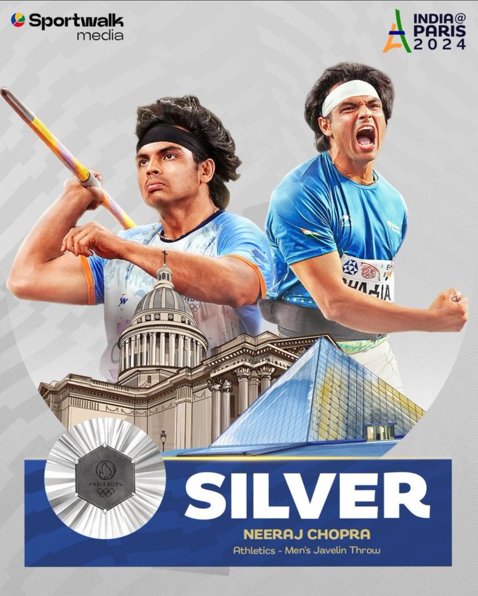 menilaymathur's tweet photo. Don't say he didn't won... atleast he got SILVER MEDAL.....Jo koi or athelete India ke lie la bhi ni paya...
Pride of India 🇮🇳 
#NeerajChopra #Silver #GOLD #JavelinThrow #TheGOAT Silver https://t.co/xSlK5Dl7p1