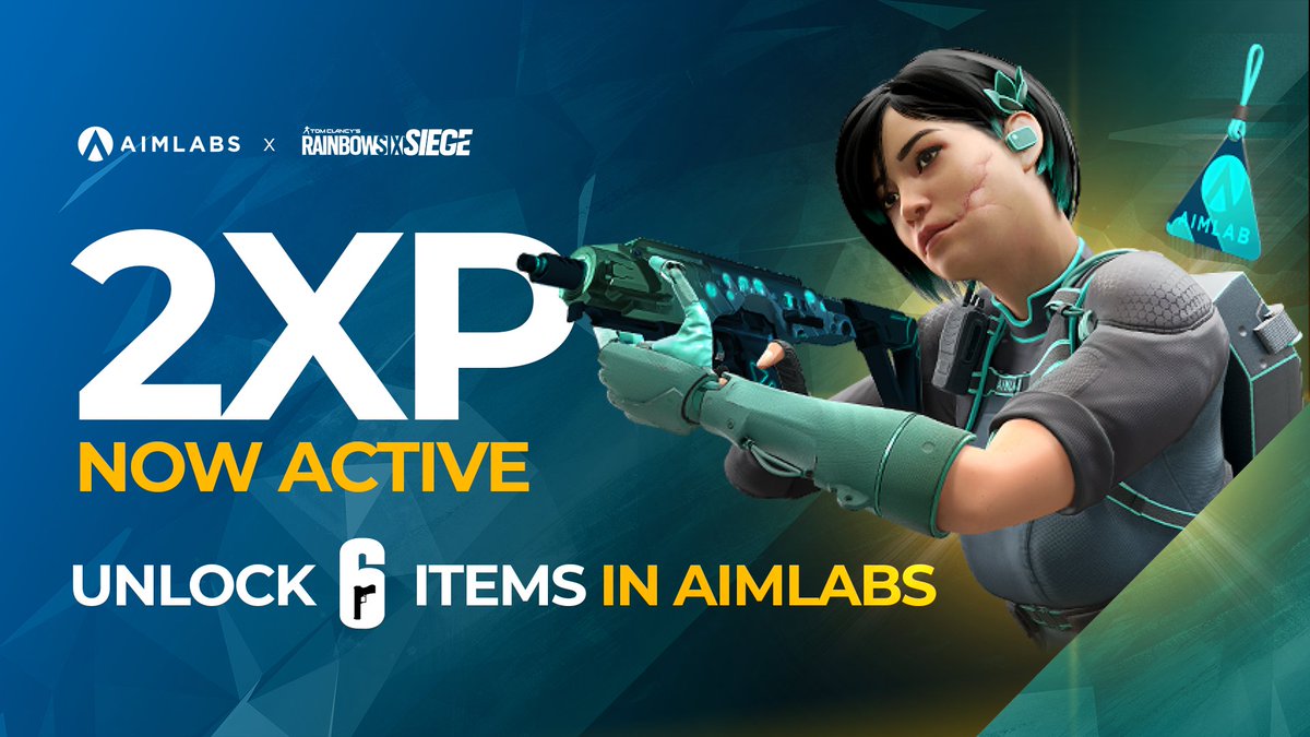 Double XP is now active for the Rainbow 6 Siege battle pass in Aimlabs! Perfect time to snag that Aruni bundle if you haven't already! 

#aimlabs #Rainbow6 #RainbowSixSiege