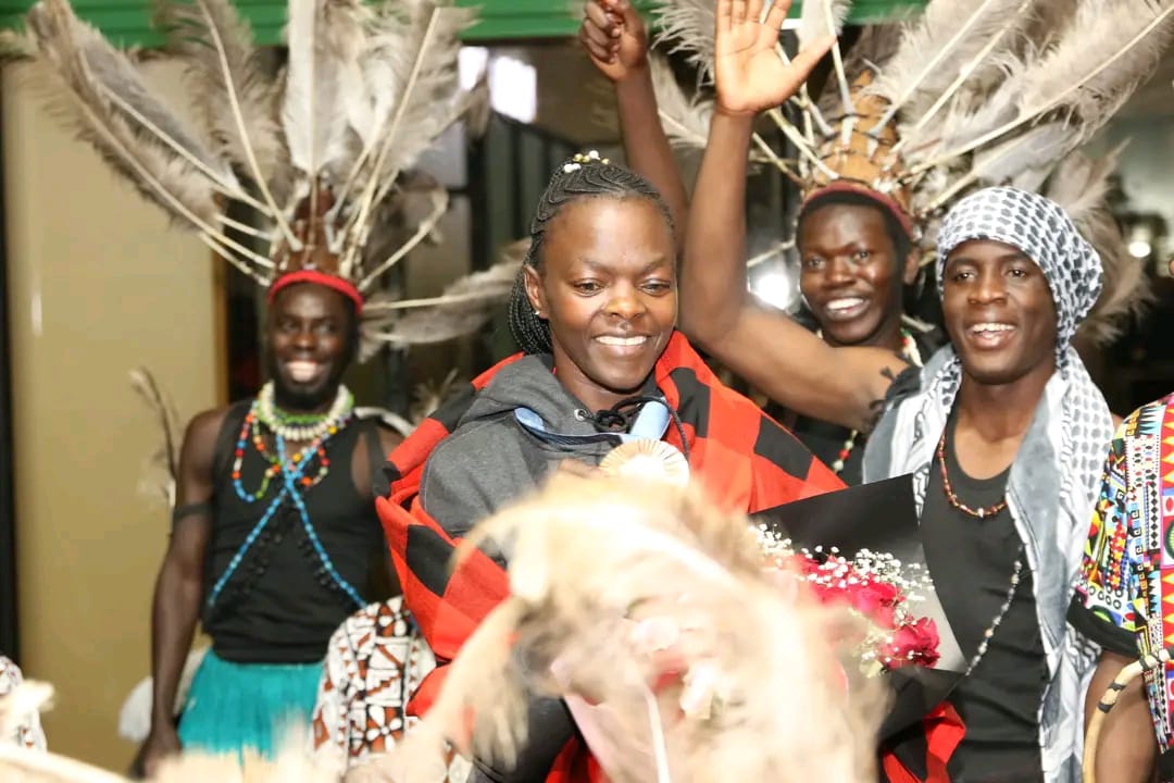 kipmurkomen's tweet photo. We are thrilled to welcome the 800m Olympic bronze medalist, Mary Moraa, back home this evening after her outstanding performance at the Paris Olympics. Her dedication, resilience, and excellence have made the entire nation proud. https://t.co/FoYOSB8rVx