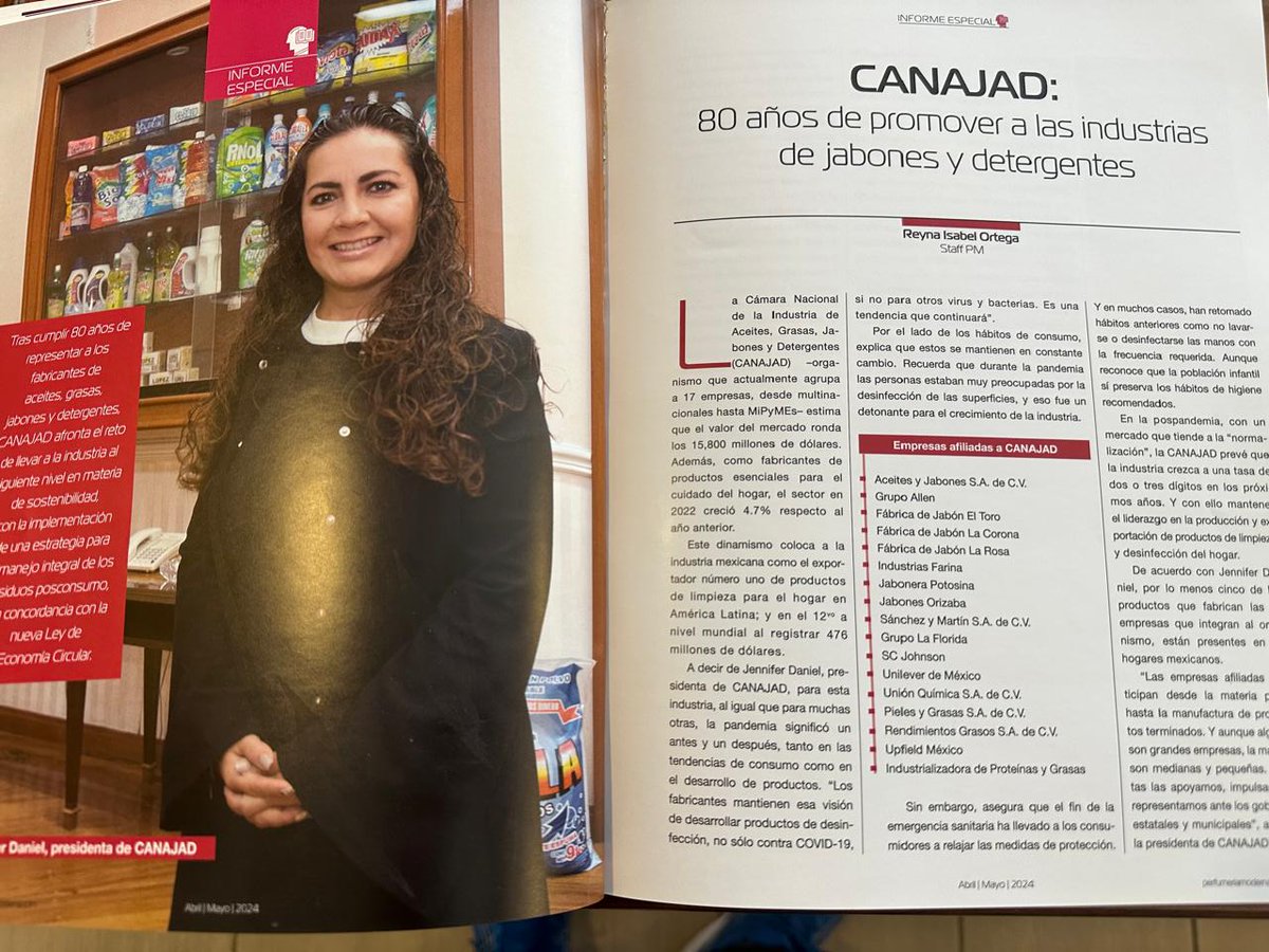 Muy afortunada de haber participada en la publicacion de la Revista Perfumería Moderna durante mi gestión como Presidenta de CANAJAD <a href="/CanajadInformes/">CANAJAD</a> (pag 22-23)
issuu.com/revistaperfume…
