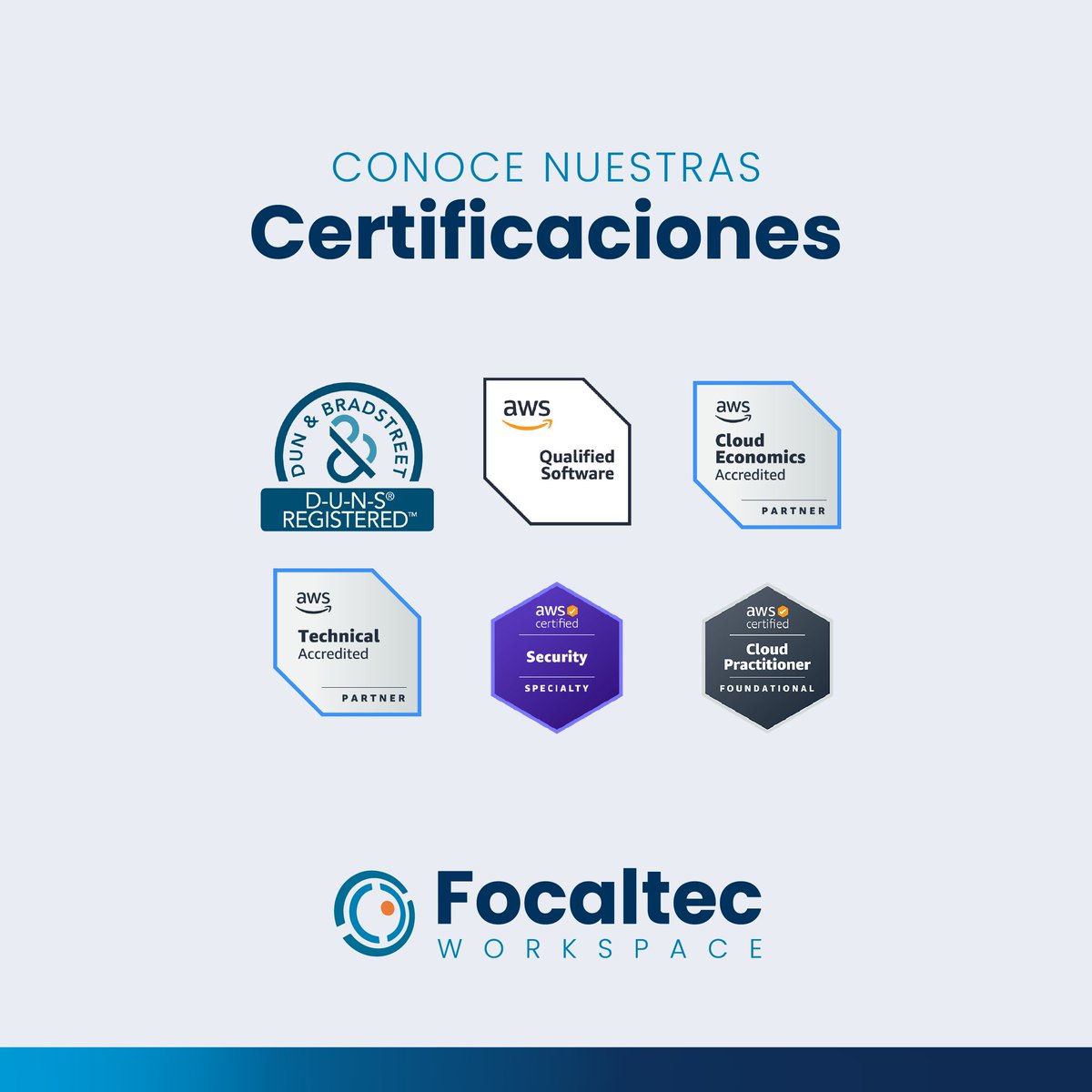 Focaltec_'s tweet photo. Nuestro objetivo es crear soluciones en la nube 100% seguras, por ello, contamos con distintas certificaciones que garantizan la seguridad de nuestros software y los datos de nuestros clientes https://t.co/DEnZTcfpdL