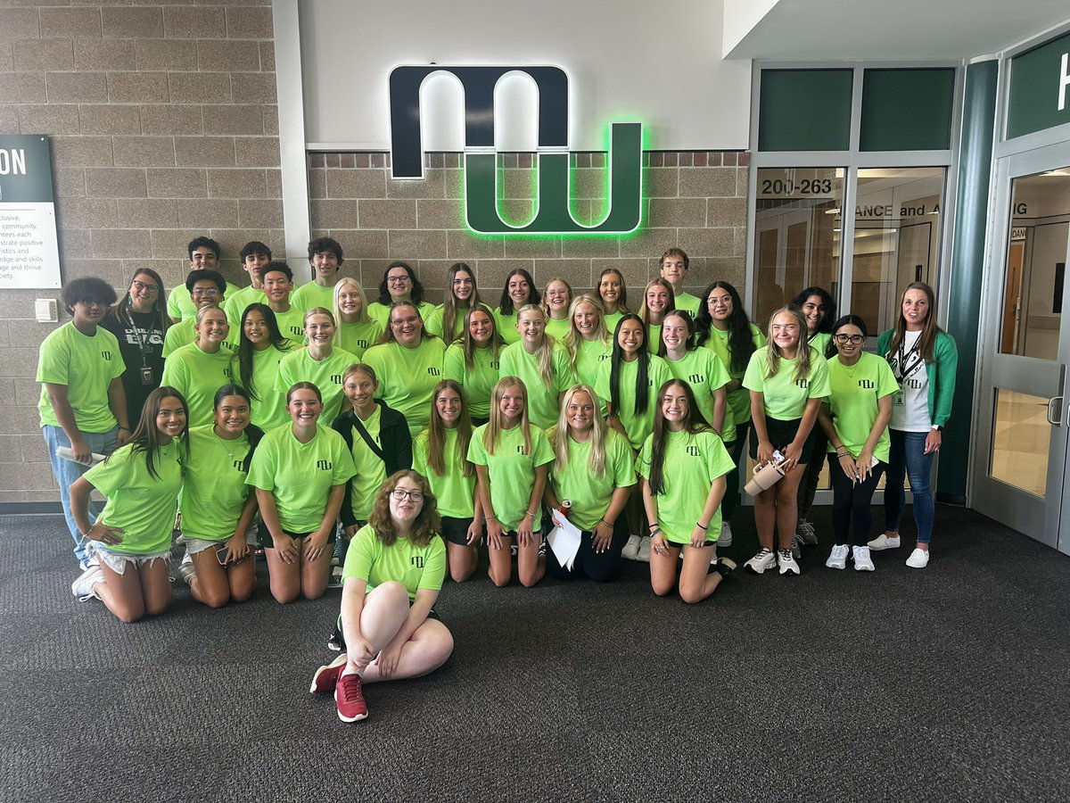 MWHSWildcats's tweet photo. We are so proud of our CAT Crew. This group of leaders made the first day for the class of 2028 a huge success! #weattack https://t.co/7ASDzZUfgx