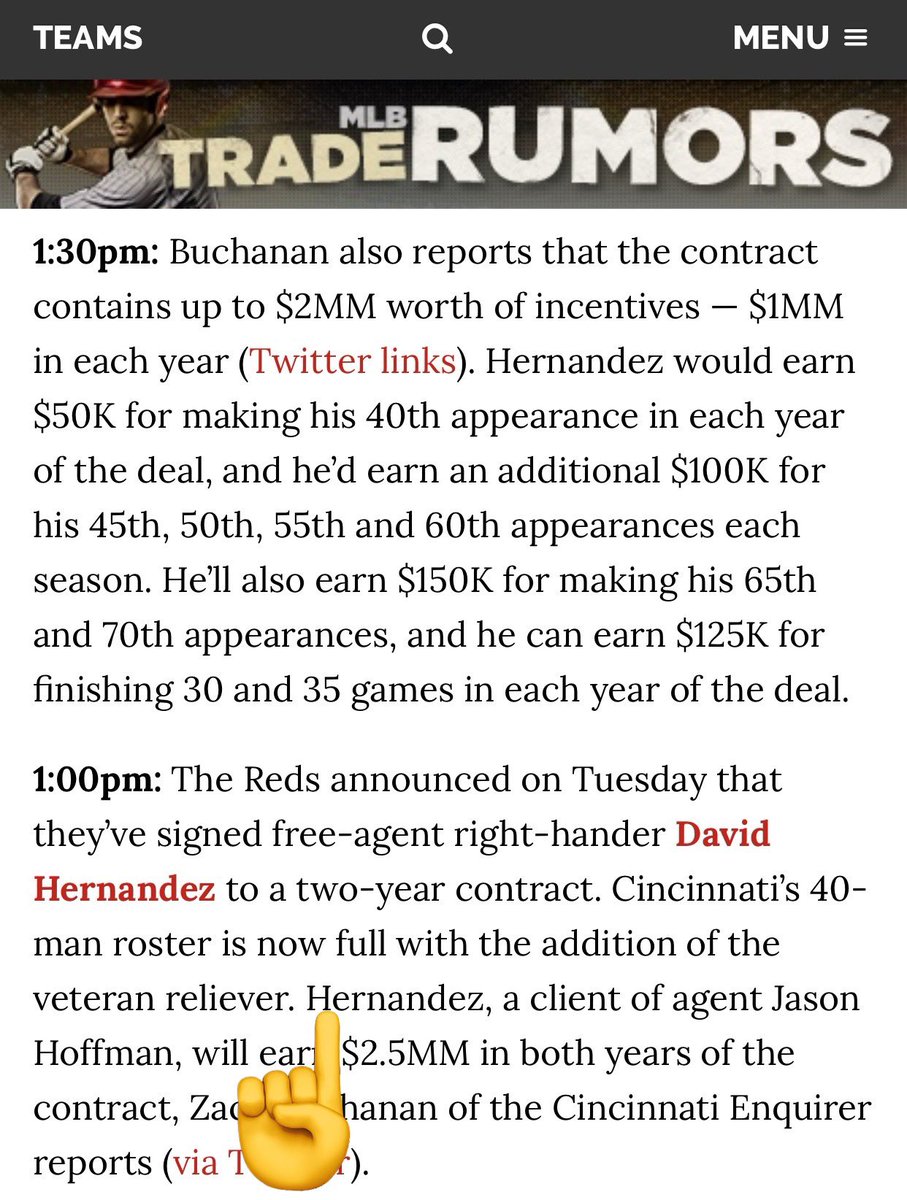 MLB_AgentJason's tweet photo. Throwback Thursday to when client, David Hernandez inked a 2YR/$5MM deal with the Cincinnati Reds. The 10 year MLB vet would go on the end his career with the Reds; making stops in Baltimore, Arizona, Philadelphia and Los Angeles.
#relibsbl #PrecisionPassionPerformance https://t.co/uc9dBqVZAl