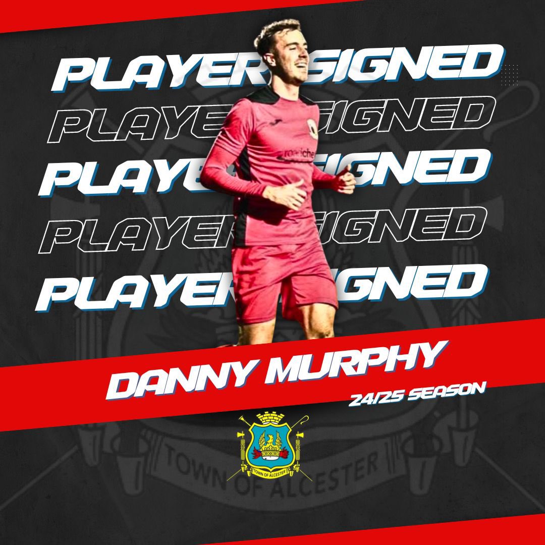 AlcesterTownFC's tweet photo. Here he is! 💪

We are delighted to announce the arrival of Danny Murphy. 

The pacey striker becomes the latest member of The Romans having had previous spells at Racing Club Warwick, Redditch Borough &amp; Pershore Town.

Welcome, @DannyMurphy1994! ❤️🖤 https://t.co/sfS32Ui7fX