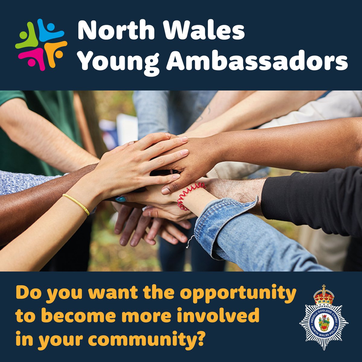 Are you aged between 16-24?

Would you like to influence policing and have your voice heard in relation to issues that affect the lives of young people in North Wales?

To find out more please go to 👉🏼 orlo.uk/FugyC

#NWYoungAmbassador 
#NorthWalesPolice 
#TeamNWP