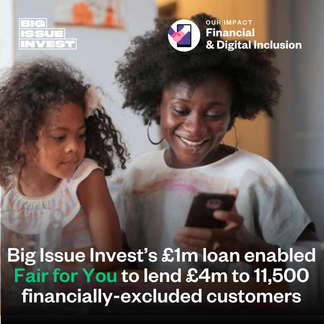 BigIssueInvest's tweet photo. We're proud to spotlight Fair for You CIC, an ethical lender transforming lives across the UK by supporting financially-excluded households.

Learn more about our work here ▶️ https://t.co/SfmNtBy2L2 https://t.co/6E5er0n7LK