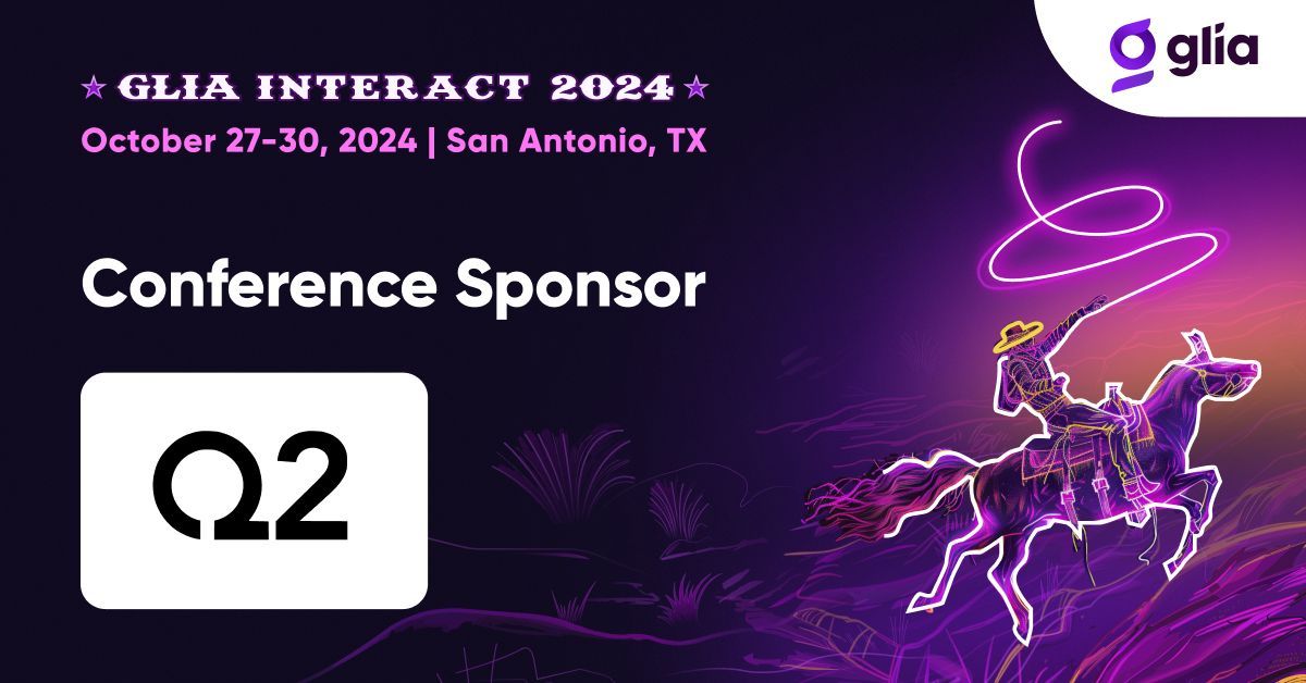 GliaInc's tweet photo. 🚀 Exciting news! We're proud to announce @Q2_Software as a sponsor for #Interact2024! Their digital banking expertise will add immense value to our event. Join us in welcoming Q2 to the Interact 2024 posse!
Register now: https://t.co/YT7dshfl7J https://t.co/N6oBR6tjR7
