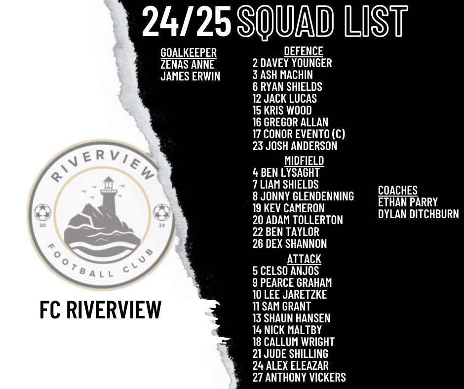 FC_Riverview's tweet photo. 🚨24/25 Squad List🚨 https://t.co/5GfZskj3Ar