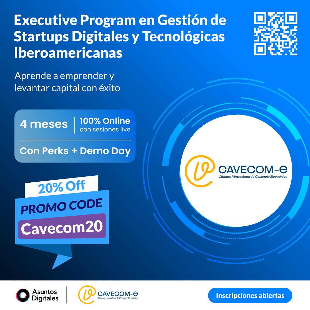 🚀 ¡Transforma tu startup con nuestro Diplomado en Gestión de Startups Digitales y Tecnológicas! 🌐 Aprende de los mejores, accede a mentoría, amplía tu red de contactos y levanta capital. Inscripciones abiertas aquí 🔗 asuntosdigitales.com/executive-prog…

Cupon20%Off: Cavecom20 

#Startu