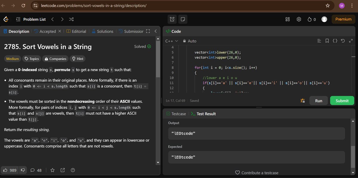 therebelgiirl's tweet photo. Hello @x day 14 of #100DaysOfCode 
Solved 3 #DSA question :-
📓longest Palindrome
📓Sorting the sentence
📓Sort vowels in a Strings

#connect #lestconnect  #HockeyIndia 
#BuildInPublic #cpp #Paris2024  #INDvsESP https://t.co/QE84c6CR2i
