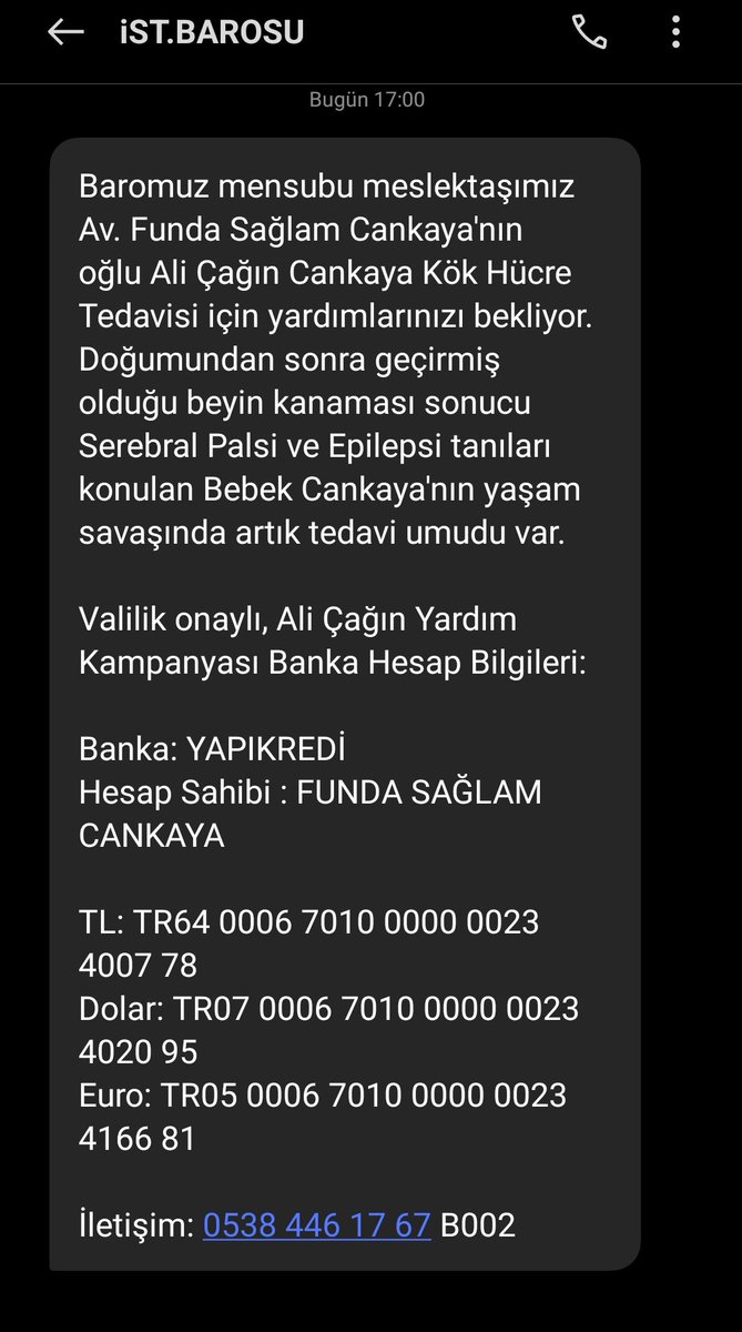 Duyuru İstanbul Barosu mensuplarına sms ile geldi ama smsleri kapatan, dikkat etmeyen varsa diye bir de ben paylaşıyorum. Az çok demeden... Elden ele yayalım