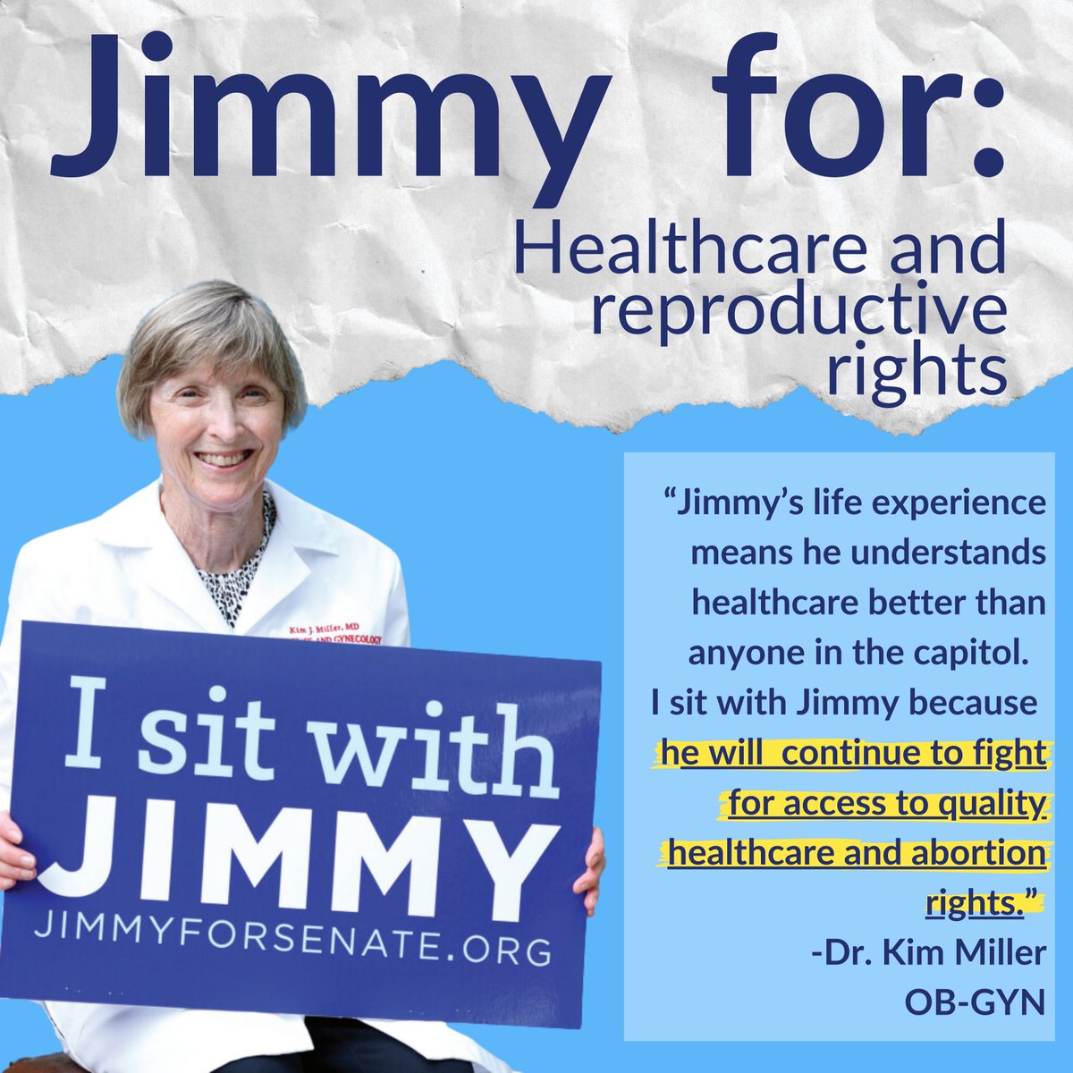 Reproductive healthcare is absolutely essential. If elected, I will fight to enshrine the right to abortion, contraception, and family planning in our State Constitution.