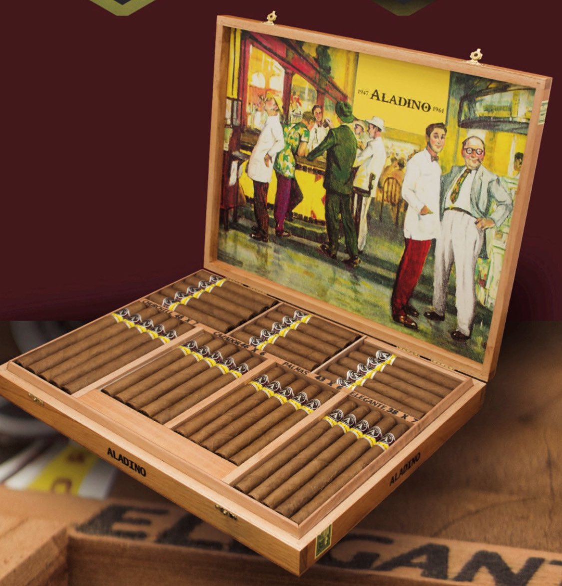 aladinocigars's tweet photo. Our 100% Authentic Corojo display is one of its kind. 70 cigars in old school formats that are timeless by craft and perfect for the smokers of today, tomorrow and beyond because that’s what #aladinocigars is all about #jretobacco #smokingnow #cigars #hondurancigars #handmade https://t.co/HP0vMLhljE