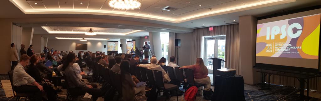 Great opening plenary session at #IPSC2024 <a href="/BerkeleyLaw/">UC Berkeley Law</a> @BerkeleyLawBCLT with panelists <a href="/AndrewGilden/">Andrew Gilden</a> @profpeterlee @jnotivictor <a href="/profrothman/">Jennifer Rothman</a> and moderator Rob Merges