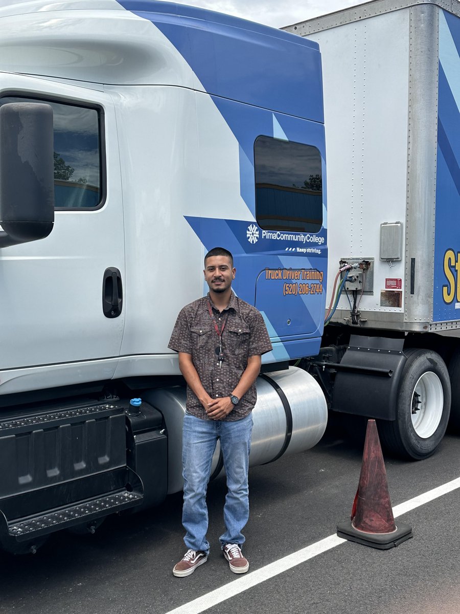 PCCTruckDriver's tweet photo. Congratulations to Javier C for passing his Class A #CDL yesterday! Javier is looking at local opportunities and possibly heavy equipment. Way to go, Javier! #studentsuccess #PimaCCWorkforce https://t.co/6tqj6aWpQG