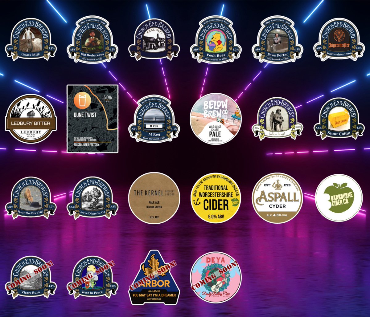 On the bar today!
Beer Board: bit.ly/32ihfBW

<a href="/churchendbeer/">Church End Brewery</a> <a href="/ledburyrealales/">Ledbury Real Ales</a> <a href="/BrisBeerFactory/">Bristol Beer Factory</a>  <a href="/kernelbrewery/">Kernel Brewery</a> #BarbourneCider <a href="/Aspall/">Aspall</a> <a href="/WorcesterCAMRA/">Worcester CAMRA</a>
#RealAleFinder