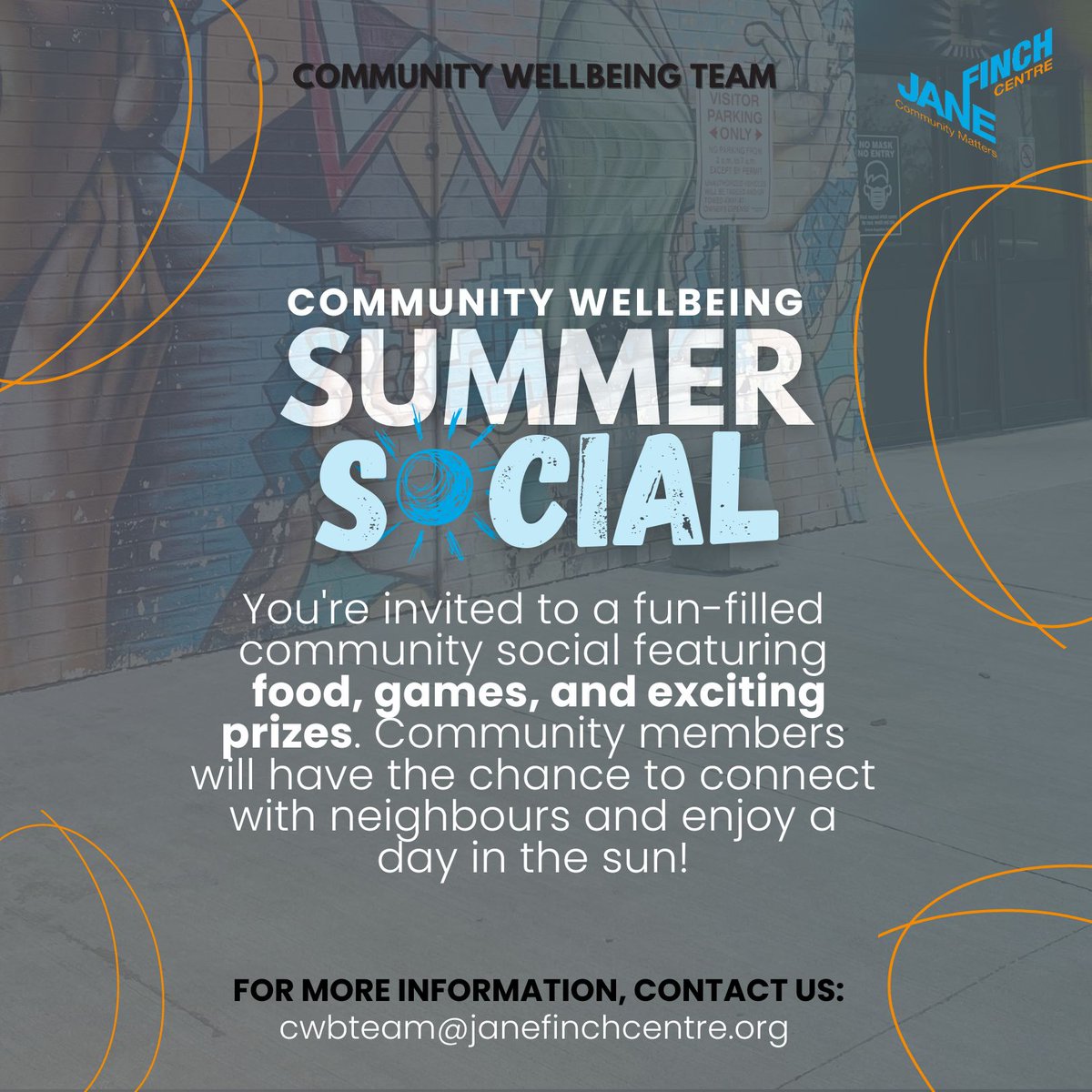 Jane/Finch Community and Family Centre (@jfcfcentre) on Twitter photo Soak up the sunshine with us at our Community Wellbeing Summer Social! ☀️
Get ready for a day filled with delicious food, exciting games, and amazing prizes!
No registration required!
For more information, contact:
📧cwbteam@janefinchcentre.org
#CommunityWellbeing #JFCF Soak up the sunshine with us at our Community Wellbeing Summer Social! ☀️
Get ready for a day filled with delicious food, exciting games, and amazing prizes!
No registration required!
For more information, contact:
📧cwbteam@janefinchcentre.org
#CommunityWellbeing #JFCF