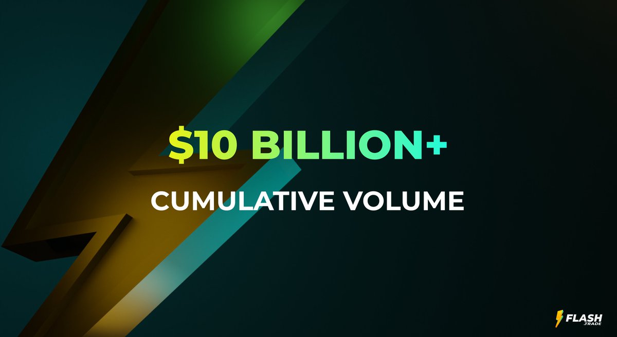 FlashTrade's tweet photo. It took us 3 months to hit our first billion in volume, and another 3 to surpass $5 billion.

But in just the last 40 days, we've crossed $10 Billion!

They say it, and they say it right—slowly at first, then all at once⚡️
