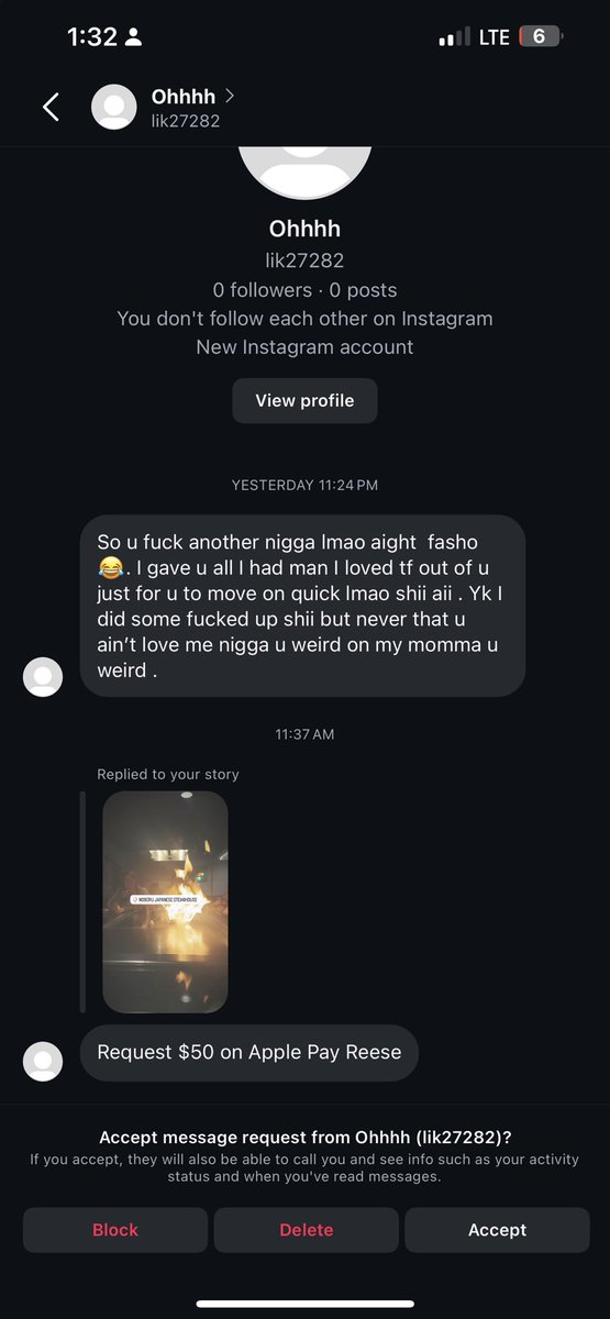 omgreesee's tweet photo. does anyone else have an ex who constantly makes fake social media accounts or new #’s all the time to contact them?? 😭😭 like it’s actually so insane https://t.co/tP1nrPMLEb