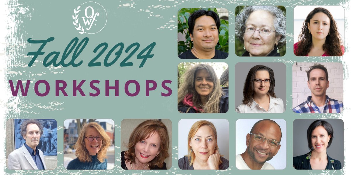 Our Fall 2024 #writingworkshops are here!  Explore workshops in #Poetry, #YA lit, #BookMarketing, and more. Sign up today (and--psst--become a QWF member to get a discount)👇 
qwf.org/fall-2024-work…