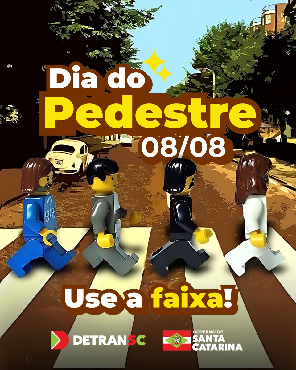 DetranSC's tweet image. 🎶 Hoje é o Dia Internacional do Pedestre, data inspirada por uma foto icônica dos Beatles atravessando uma faixa de pedestres.🚶‍♂️📸 Faça como os eles: USE A FAIXA! 🛡️🚦

#DiaDoPedestre #SegurançaNoTrânsito #DetranSC #RespeitoEAmor