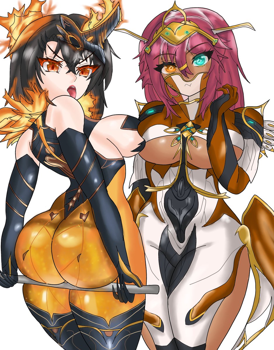 grofit_draws's tweet photo. Human Ember Heirloom and Protea Prime from Warframe 
#warframe #warframefanart #emberheirloom #proteaprime https://t.co/j1LQGTJFPo