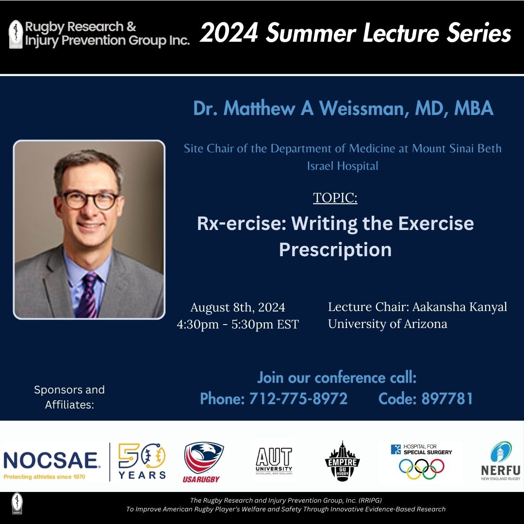 For our tenth #SLS, Dr. Matthew Weissman will speak with us. Dr. Weissman will present “Rx-ercise: Writing the Exercise Prescription” TODAY from 4:30pm-5:30pm EST. To listen in, join our conference call at 712-775-8972 and use the code 897781!