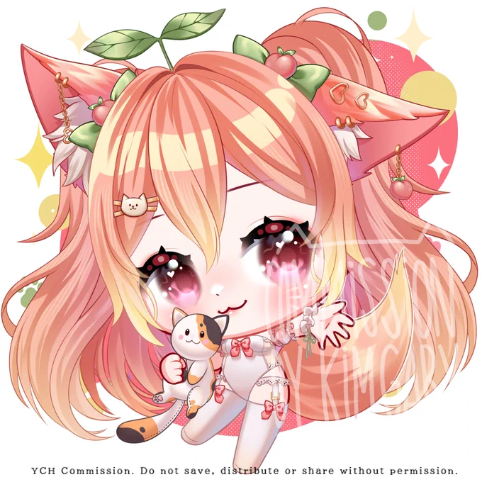 YCH Chibi done for MiniPeachi~ TYSM for ordering via VGen ^^#VGenComm #VGen 