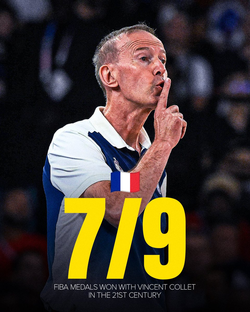 7⃣ out of 9⃣ FIBA medals by France in the 21st century was won with Vincent Collet coaching the national team 🤯🇫🇷 #Paris2024