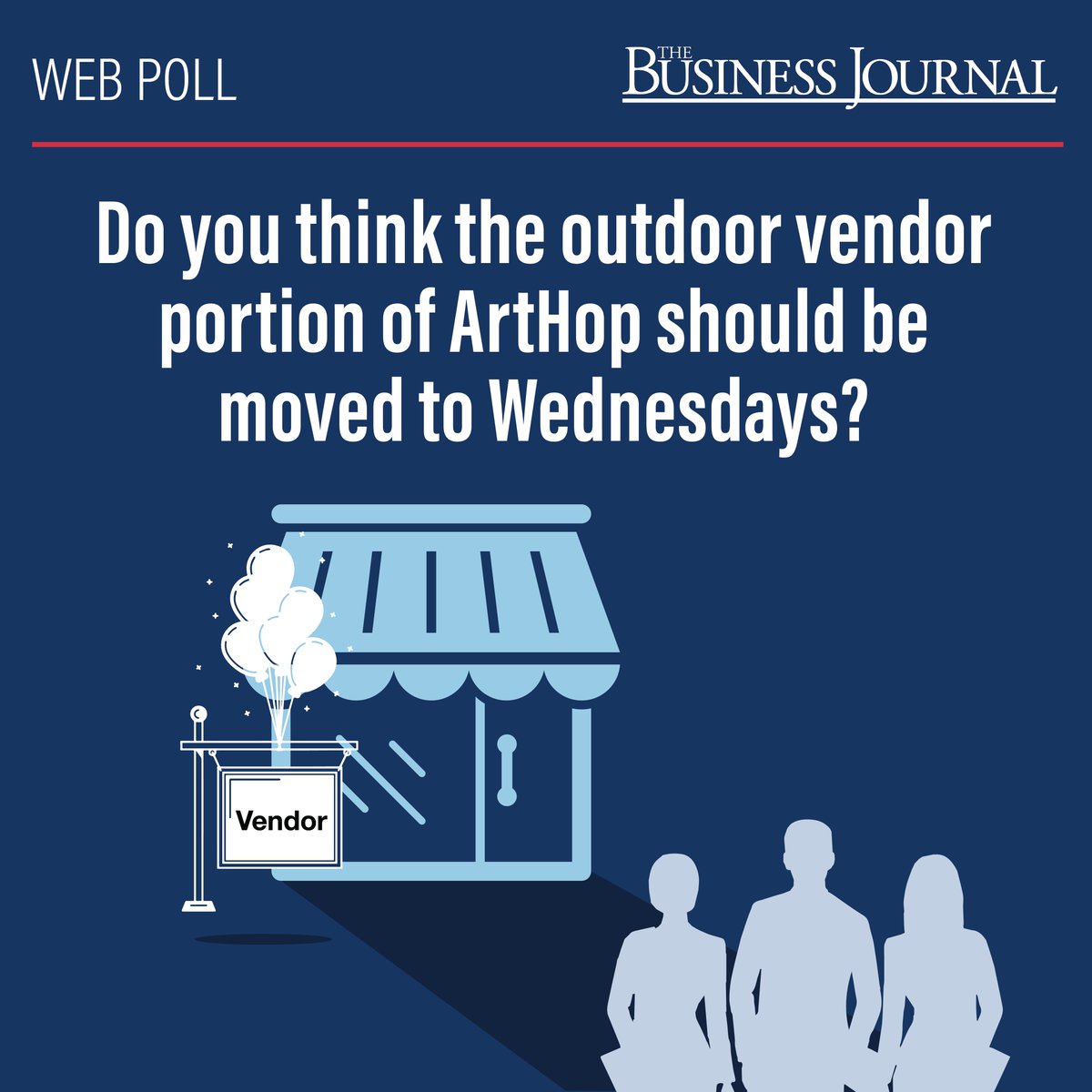TBJFresno's tweet image. 🗣️ HAPPY THURSDAY! Web Poll Time! Do you think the outdoor vendor portion of ArtHop should be moved to Wednesdays? Let us know clicking the link in our bio to vote. Results of this web poll will be in our August 16th edition of The Business Journal. 📰 

#thursday #webpoll #poll