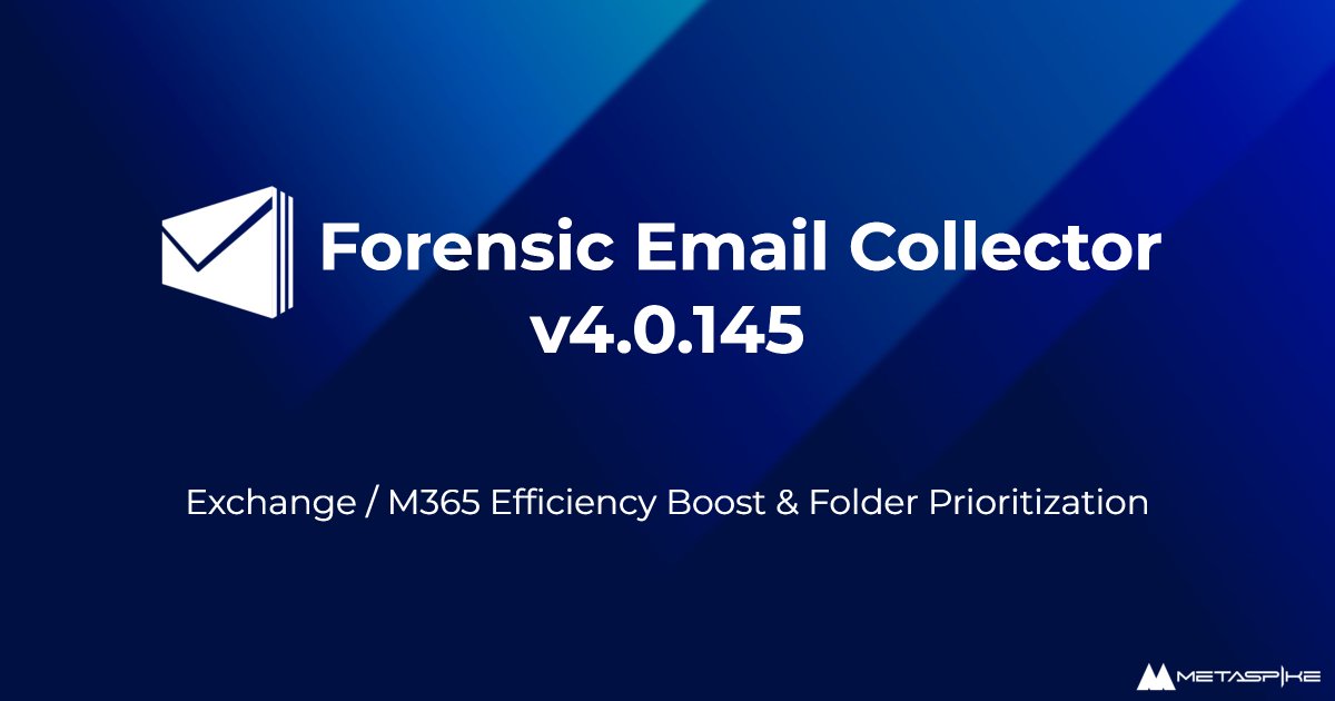 New version of FEC is out with Exchange/M365 efficiency improvements re: duplicates &amp; folder prioritization. Don't miss it if you are performing M365 acquisitions!
Next up: A long-awaited feature is coming to FEI to push your email investigations to the next level. Stay tuned!