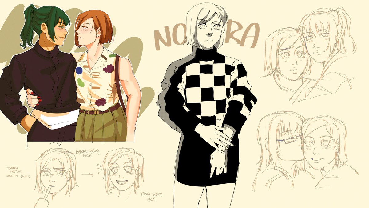 nobara and maki sketches for the birthday girl 💅🫶

#art #JujutsuKaisen #jjk #nobara