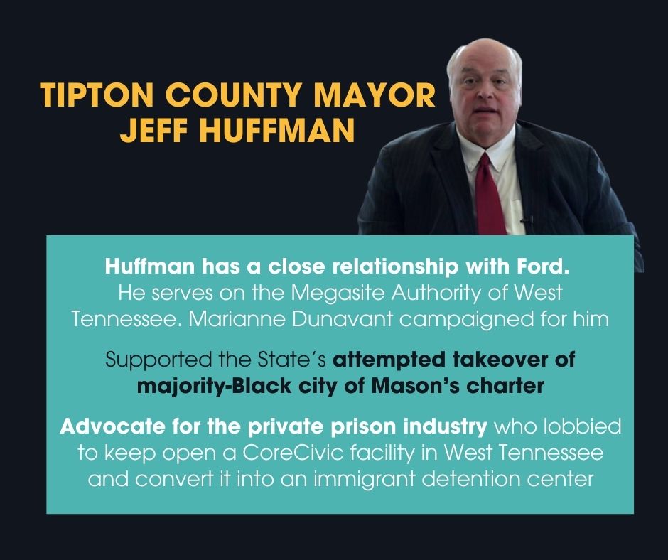 TODAY, meet Mayor Jeff Huffman on <a href="/Ford/">Ford Motor Company</a>'s advisory council, who ADVOCATED for the state takeover attempt of majority-Black Mason’s charter, as well as SAVING a CoreCivic private prison facility in Mason.