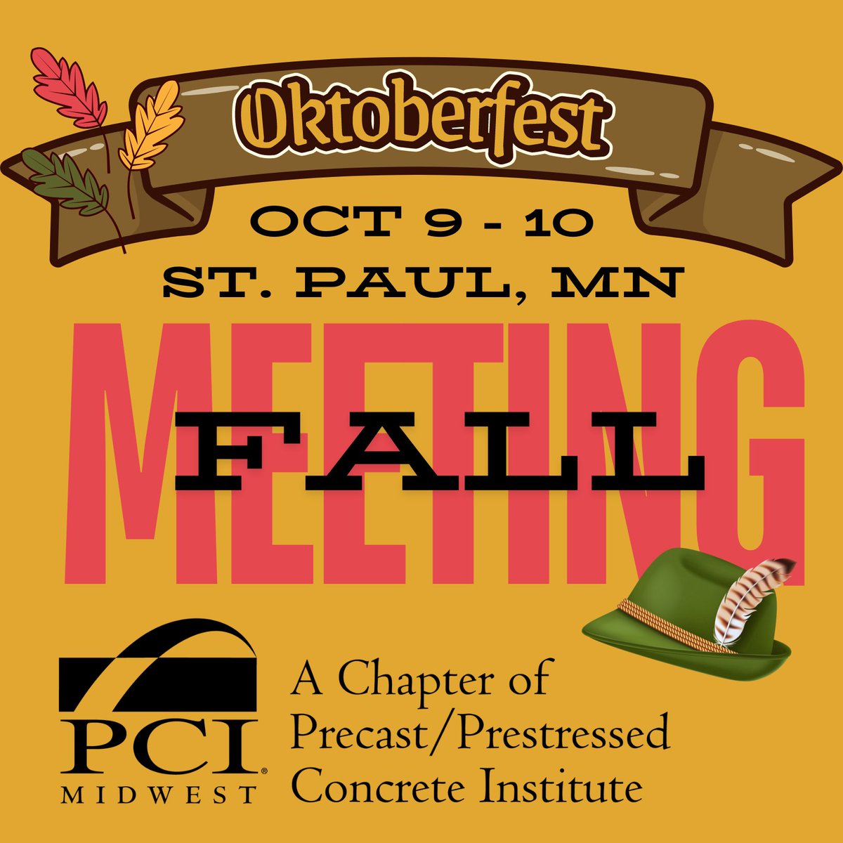 PCIMidwest's tweet photo. Registration is now open for the PCI Midwest Fall Meeting. Join us October 9-10 in St. Paul to celebrate Oktoberfest. You must be a member of PCI Midwest to attend this event. More info: https://t.co/iMay7XkMDY #HowPrecastBuilds #Oktoberfest https://t.co/2Fta2Q0S3T