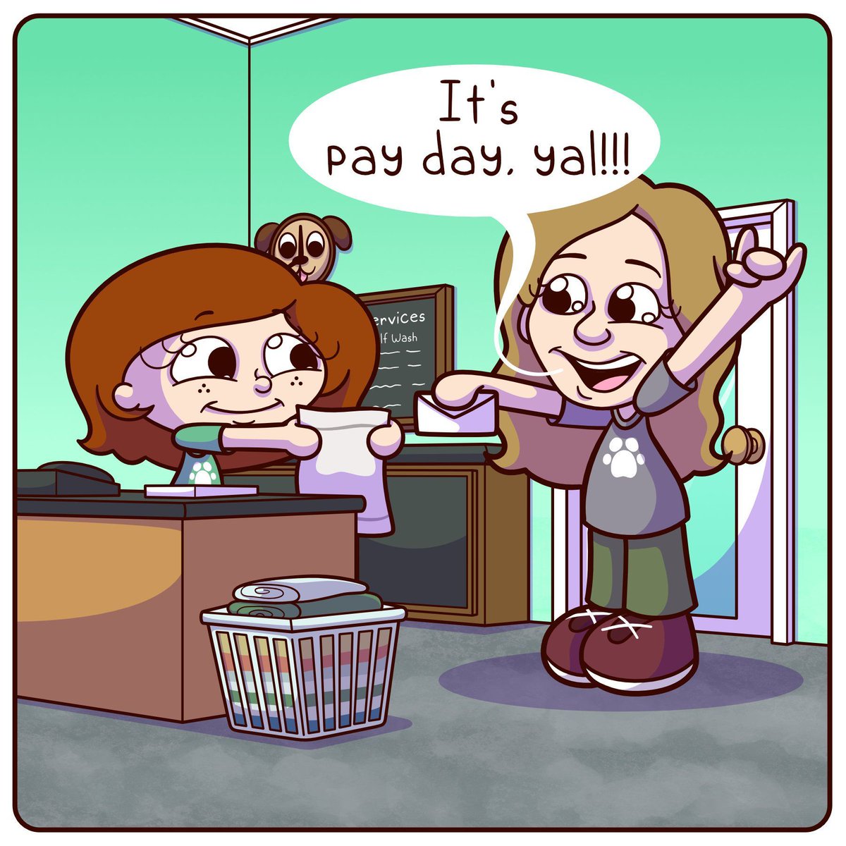 LittleMeComix's tweet photo. At least it isn't peanuts😆🥜 Happy Pay Day!!!🤑 (if you get paid today)🦉🥦 Featuring @desireepride31 

#Adultlife #celerysticks #comics #earsandtails #hourlypayproblems #littleanimatedme #originalcomic #payday #salaryincrease #webcomicsofinstagram #workdaylife https://t.co/1c9Sh8GSEh