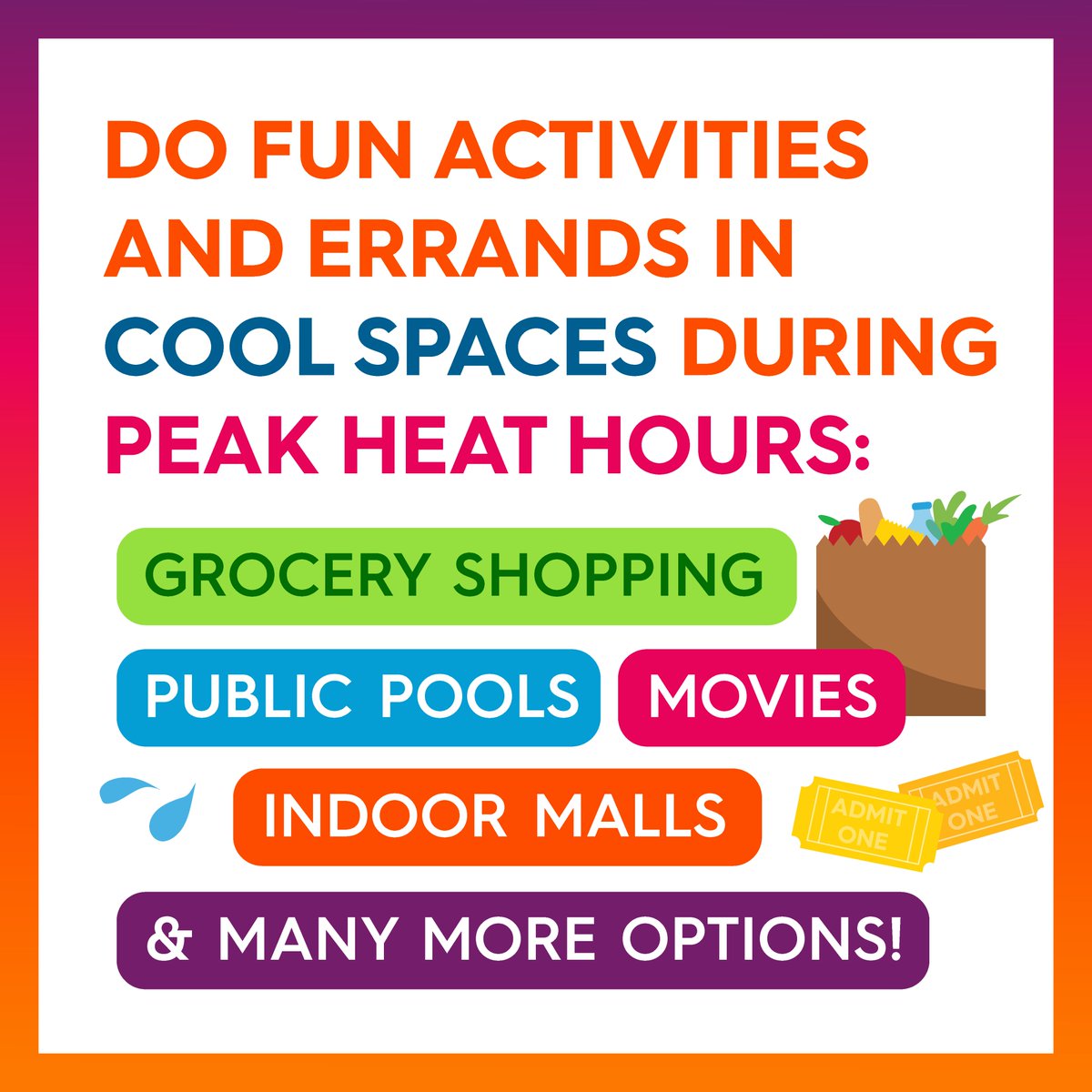 lapublichealth's tweet photo. Looking for a place to cool down on a hot day? Visit these free public places &amp; cooling centers to help stay cool. To find a center near you, visit https://t.co/sCyLn36s9X #HeatSafeLA https://t.co/Xhwu4eAeca