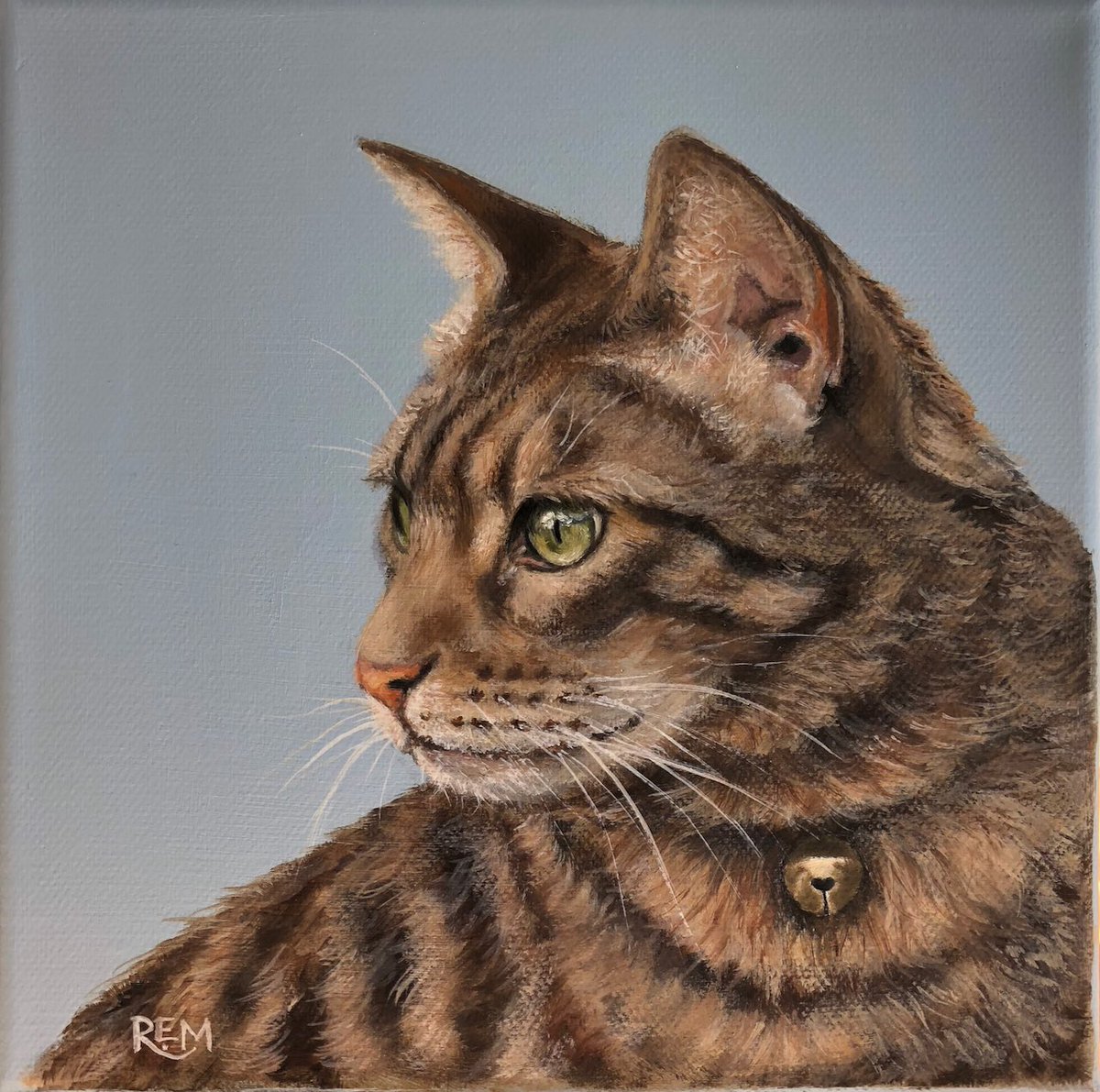 #InternationalCatDay 🎈
‘Locked On’ acrylic 
#cat #animalart #petportrait #CatsofTwittter #acrylicpainting