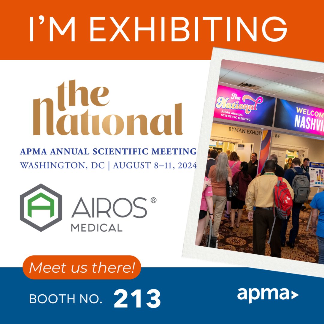 AirosMedical's tweet photo. We're live at the APMA 2024 Annual Scientific Meeting in Washington, DC! Stop by Booth 213 at AIROS Medical to explore the latest in podiatry advancements, including lymphedema treatments. Come join us today! #APMANational2024 https://t.co/eArGf06lxk