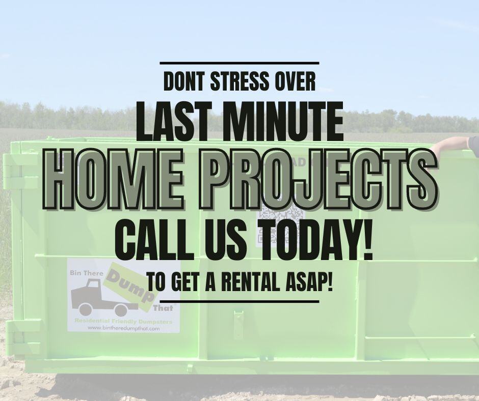 BTDTBinRentals's tweet image. Got a last-minute project on your hands? 🏡⏰ No worries! Bin There Dump That offers quick and reliable dumpster rentals to help you handle the unexpected.

Visit the Bin There Dump That website in our bio!🚛 

#LastMinuteProjects #QuickCleanUp #BinThereDumpThat #DumpsterRental