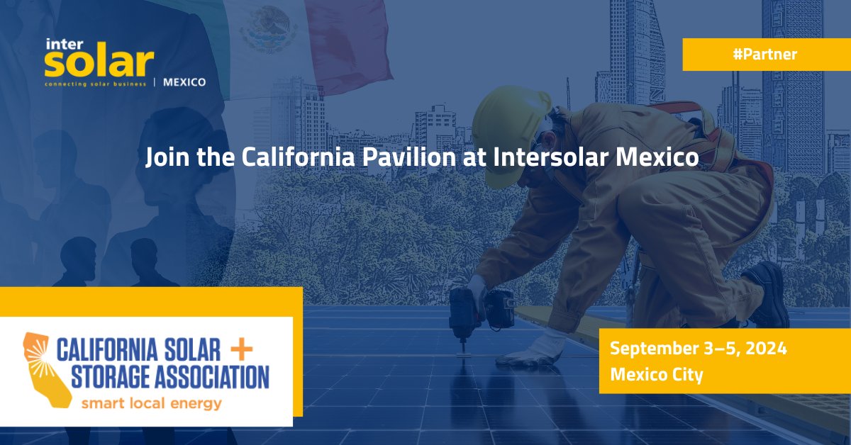 Interested in doing business in Mexico? Join Us At Intersolar Mexico! Special CALSSA member discounts to exhibit &amp; attend, Sept. 3-5, in Mexico City. Learn more: bit.ly/3AiGVUH
