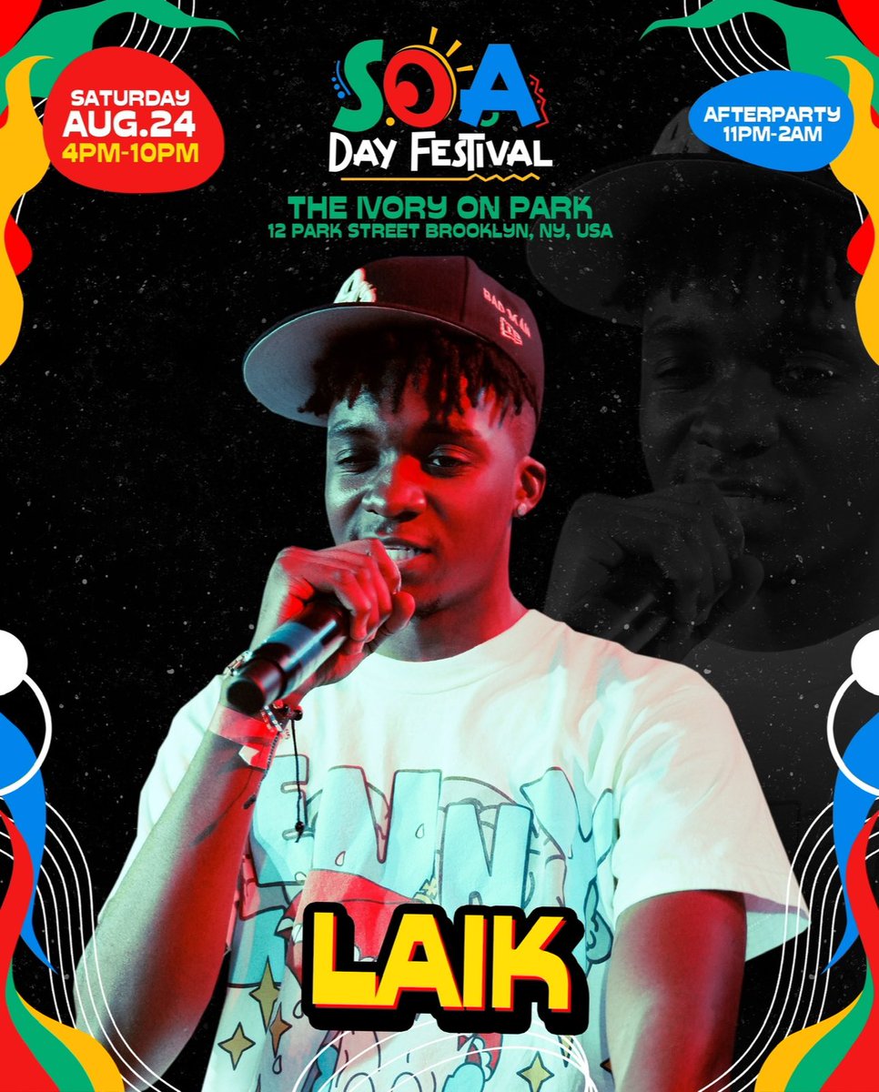 🎤 The rising star Laik based in the U.S., a Sierra Leone 🇸🇱 x Liberian 🇱🇷 Native known for his Urban Afro-fusion sound, is set to perform at the @soundsofafrobeat Festival! <a href="/iamlaikk/">Bad Boy Laik 😈</a> soothing voice and powerful emotions will captivate you. 🌍🎶 #Laik #SoundsOfAfroBeats #SOA