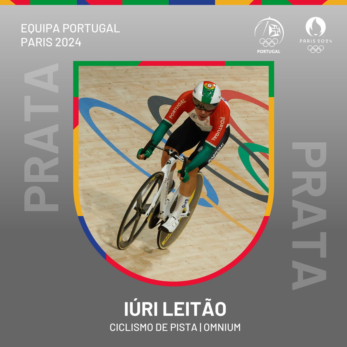 𝐌𝐄𝐃𝐀𝐋𝐇𝐀 𝐃𝐄 𝐏𝐑𝐀𝐓𝐀!!!!! 🥈🇵🇹

🥈 IÚRI LEITÃO É DE PRATA!! 🥈

O ciclista português é vice-campeão olímpico de Omnium do Ciclismo de Pista em Paris 2024!

#EquipaPortugal #AllezPortugal #Paris2024