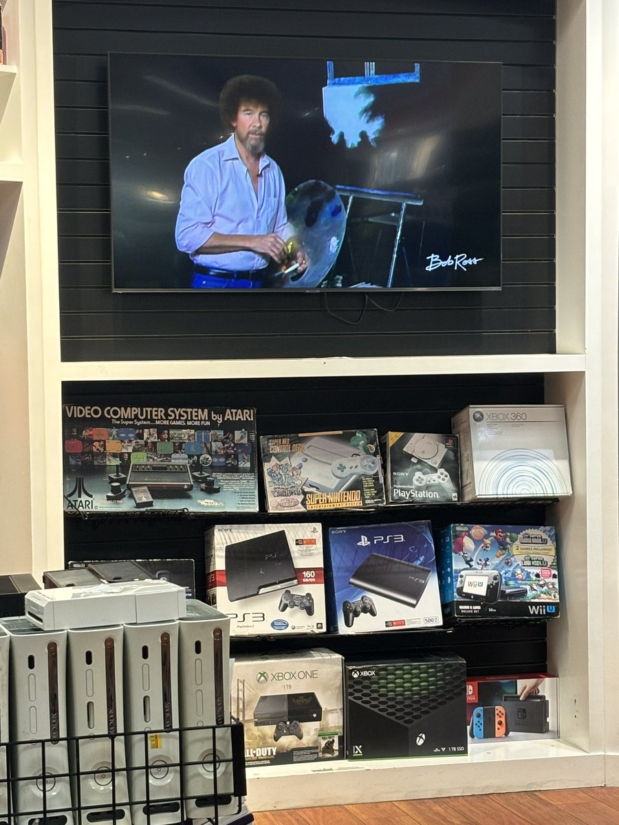 being in charge of the store means bob ross on the tv and sonic music on the speakers