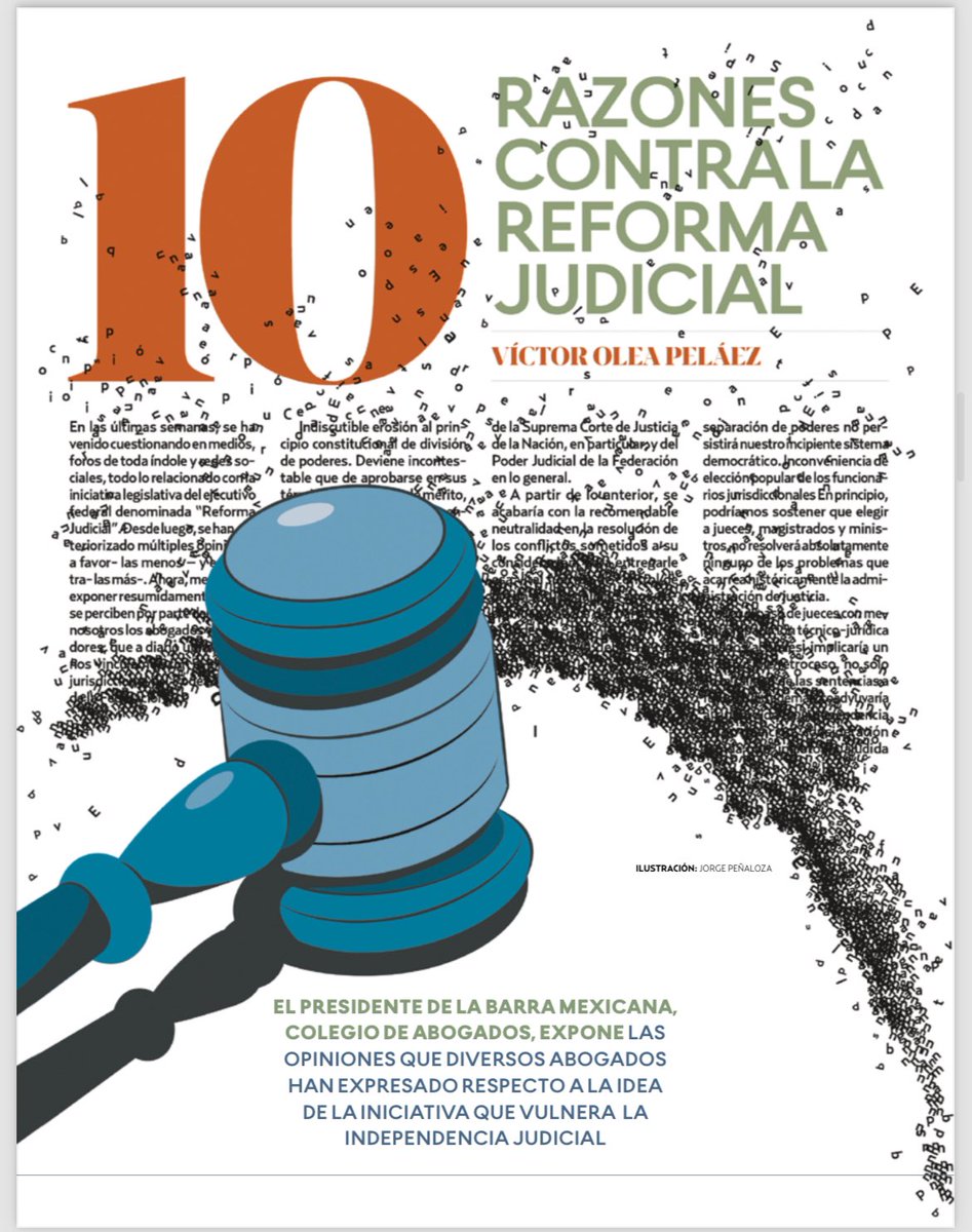 BMA_Abogados's tweet photo. Compartimos el texto de nuestro presidente @oleavabogado publicado en 
@el_mddmx 

10 Razones Contra la Reforma Judicial.

🔗https://t.co/wZSpU3oqO8 https://t.co/MDiM9toeyE