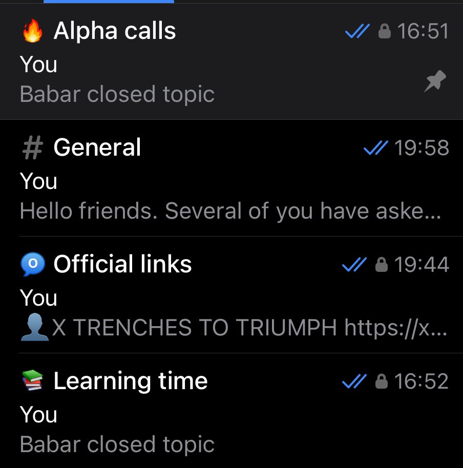 Trenchestriumph's tweet photo. We have made some changes to our TG. 

Many of you asked us for a space to talk together. 

Now it is done ✅ https://t.co/5m5IO1teKG